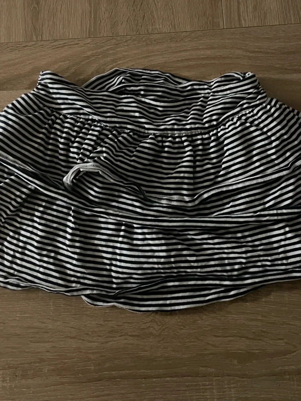 Hollister Black and White Striped Ruffle mini Skort